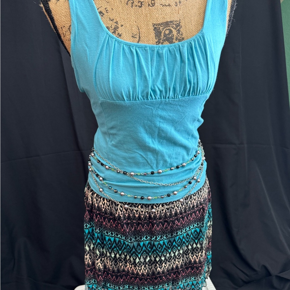 36 inch beaded silver belt